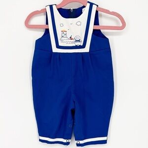 Vintage Nautical Sailor One Piece Baby Sz 3-6 months